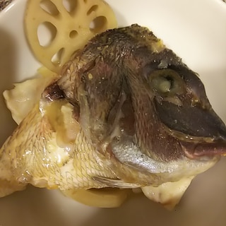 鯛の頭とレンコンのコチュ味噌煮